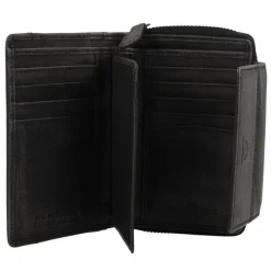 Greenburry Damengeldbörsen Querformat<Destressed Geldbörse RFID Schutz Leder 13.5 cm silver grey