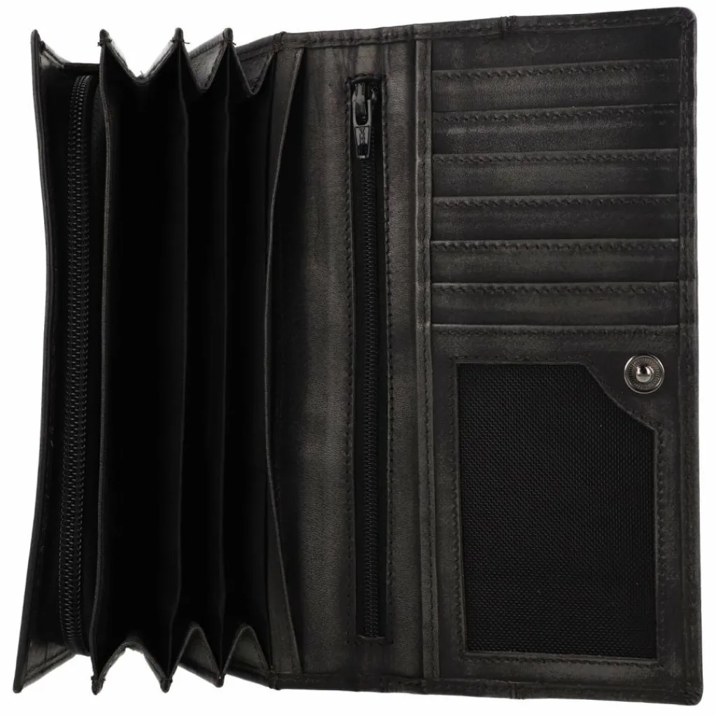 New Greenburry Destressed Geldbörse RFID Schutz Leder 18.5 cm silver grey