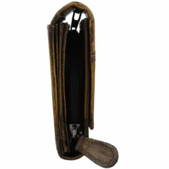 Clearance Greenburry Destressed Geldbörse RFID Schutz Leder 18.5 cm dirty yellow