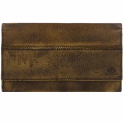 Greenburry Damengeldbörsen Querformat<Destressed Geldbörse RFID Schutz Leder 13 cm dirty yellow