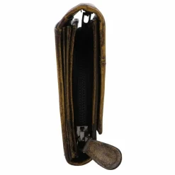 Greenburry Damengeldbörsen Querformat<Destressed Geldbörse RFID Schutz Leder 13 cm dirty yellow