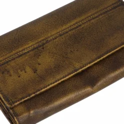 Greenburry Damengeldbörsen Querformat<Destressed Geldbörse RFID Schutz Leder 13 cm dirty yellow