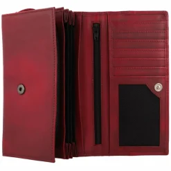 Online Greenburry Destressed Geldbörse RFID Schutz Leder 18.5 cm deep red