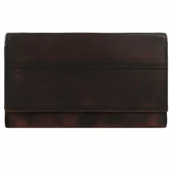 Greenburry Destressed Geldbörse RFID Schutz Leder 18.5 cm teak brown
