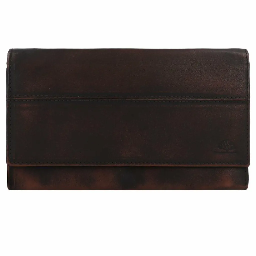 Greenburry Destressed Geldbörse RFID Schutz Leder 18.5 cm teak brown