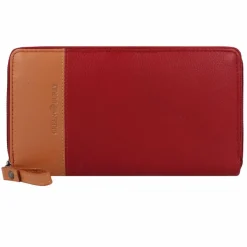 Greenburry Damengeldbörsen Querformat<Nappa Geldbörse RFID Schutz Leder 19.5 cm red-tan