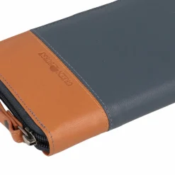 Greenburry Damengeldbörsen Querformat<Nappa Geldbörse RFID Schutz Leder 19.5 cm grey-tan