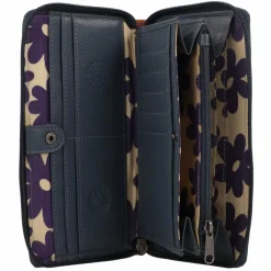 Greenburry Damengeldbörsen Querformat<Nappa Geldbörse RFID Schutz Leder 19.5 cm grey-tan