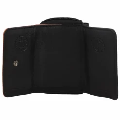 Greenburry Damengeldbörsen Querformat<Nappa Geldbörse RFID Schutz Leder 11 cm black-tan