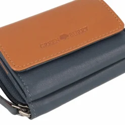 Greenburry Damengeldbörsen Querformat<Nappa Geldbörse RFID Schutz Leder 11 cm grey-tan