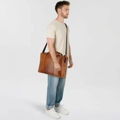 Greenburry Laptoptaschen|Aktentaschen<Newport Aktentasche Leder 43 cm Laptopfach caramel