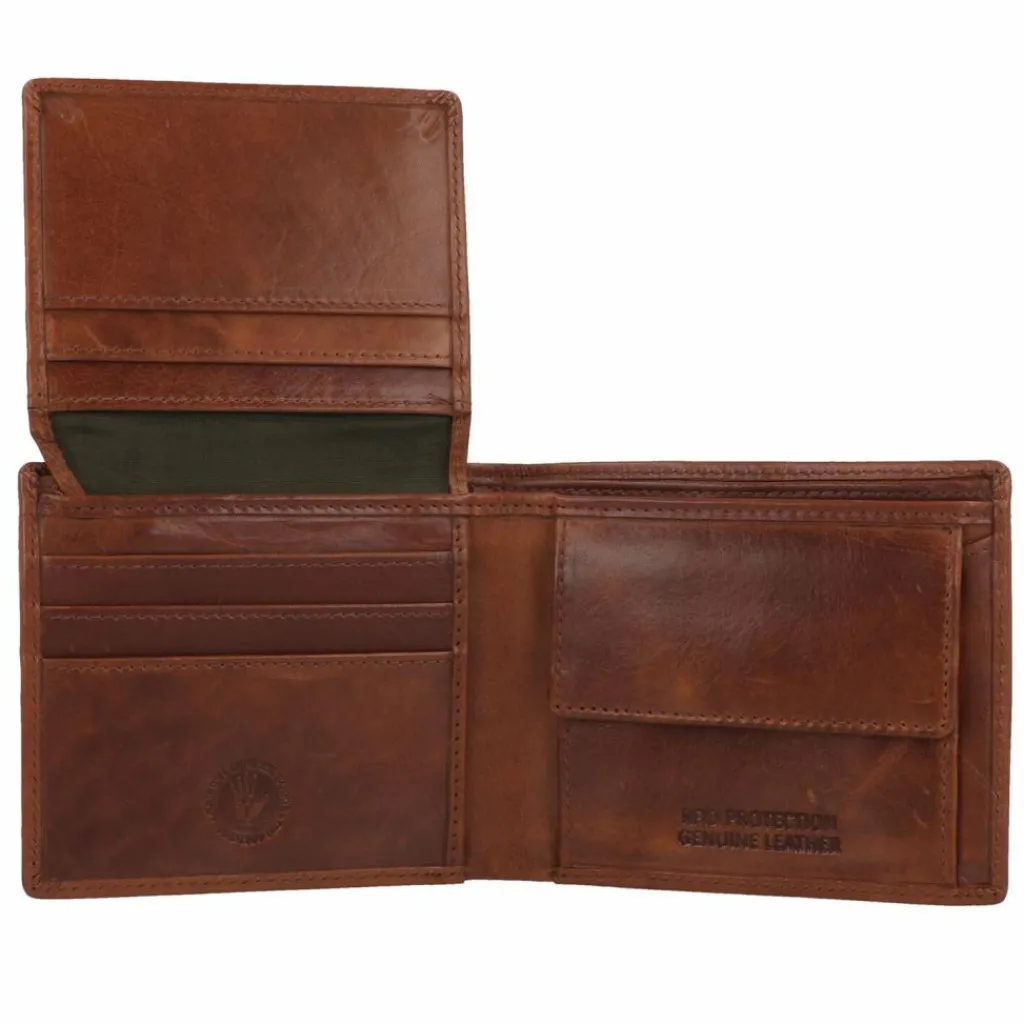 Greenburry Herrengeldbörsen Querformat<Newport Geldbörse RFID Schutz Leder 11 cm caramel