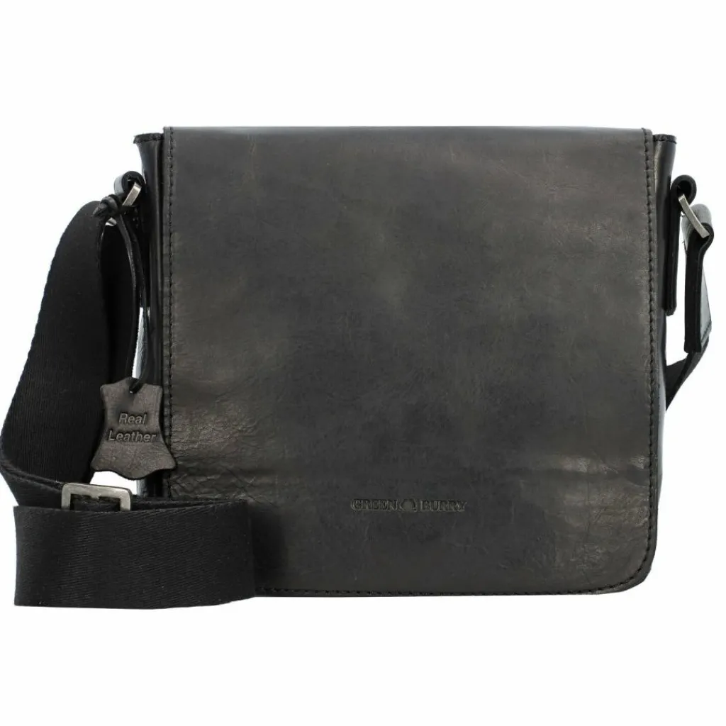 Clearance Greenburry Pure Umhängetasche Leder 20 cm black