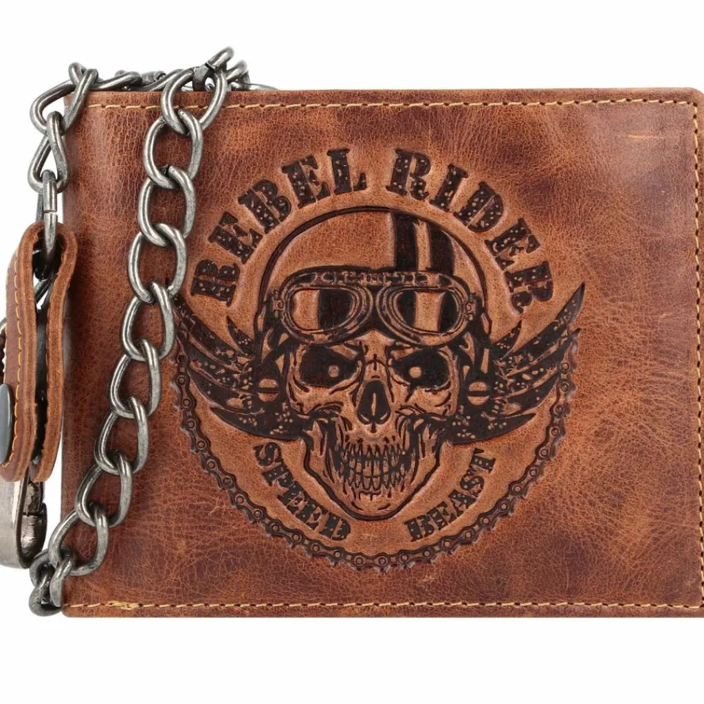 Greenburry Herrengeldbörsen Querformat<Rebel Rider Biker Geldbörse Leder 13 cm brown