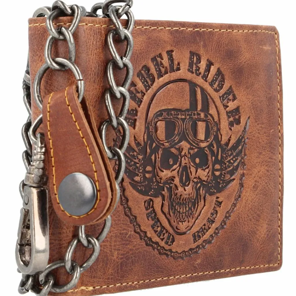 Greenburry Herrengeldbörsen Querformat<Rebel Rider Biker Geldbörse Leder 13 cm brown