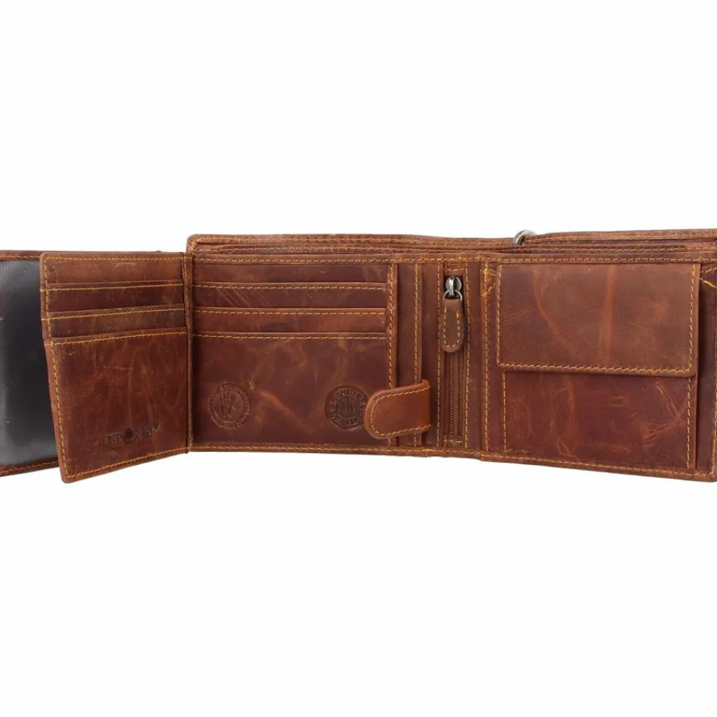 Greenburry Herrengeldbörsen Querformat<Rebel Rider Biker Geldbörse Leder 13 cm brown