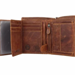 Greenburry Herrengeldbörsen Hochformat<Rebel Rider Biker Geldbörse Leder 11 cm brown