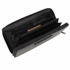 Greenburry Damengeldbörsen Querformat<Upcycled Tarpaulin Geldbörse 19 cm black