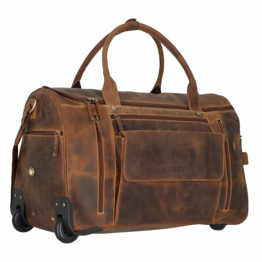 Outlet Greenburry Vintage 2 Rollen Reisetasche Leder 32 cm braun