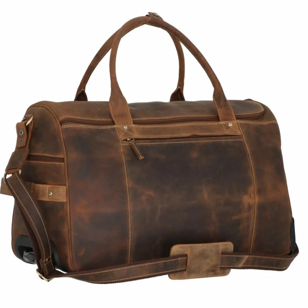 Outlet Greenburry Vintage 2 Rollen Reisetasche Leder 32 cm braun
