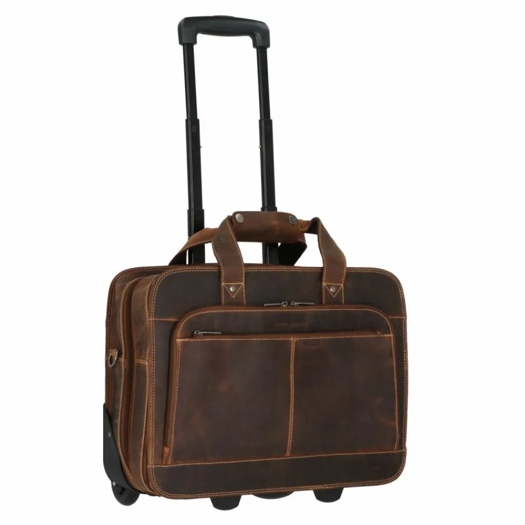 Greenburry Laptoptaschen|Businesstrolleys Mit Laptopfach<Vintage 2 Rollen Businesstrolley 33 cm Laptopfach braun