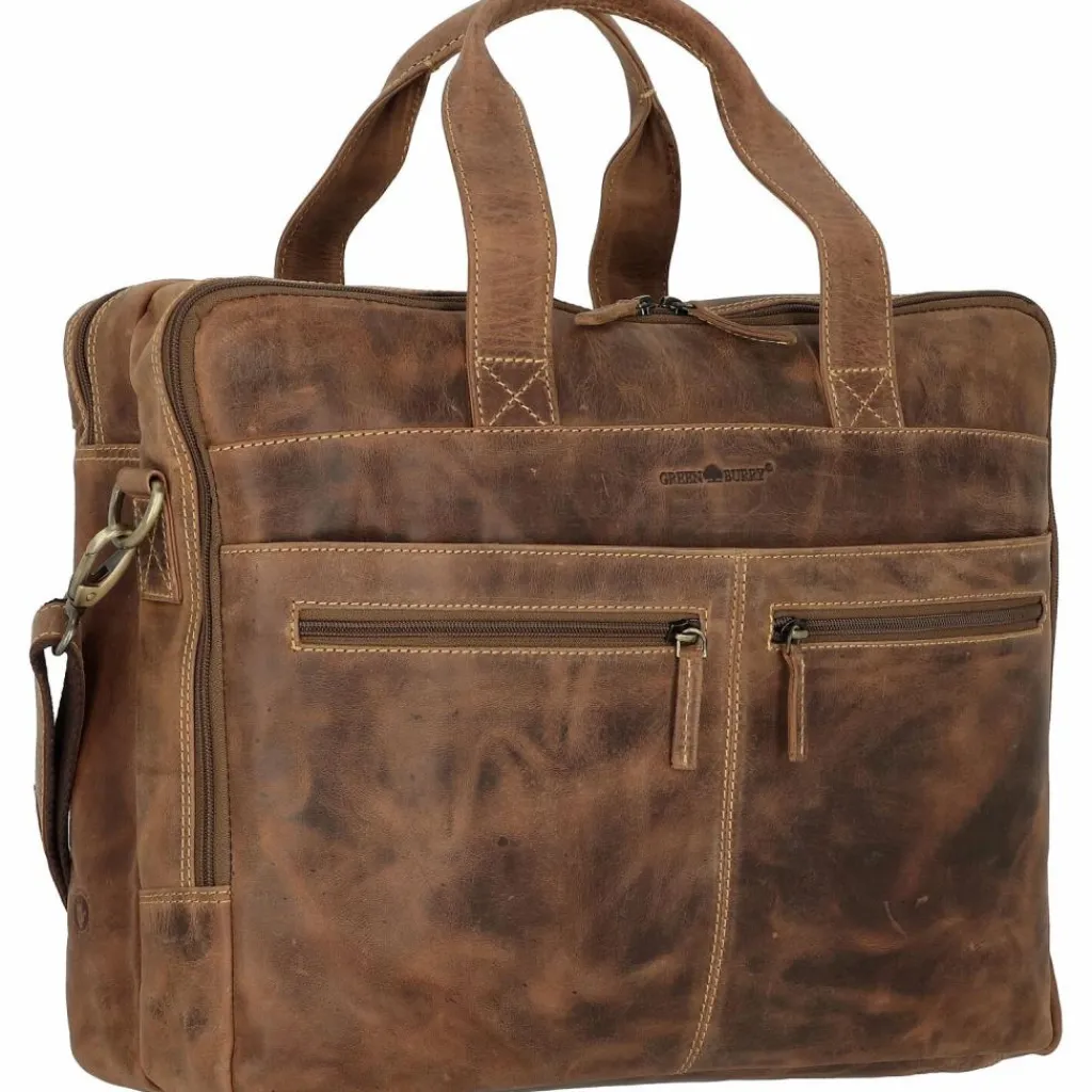 Greenburry Vintage Aktentasche Leder 42 cm Laptopfach