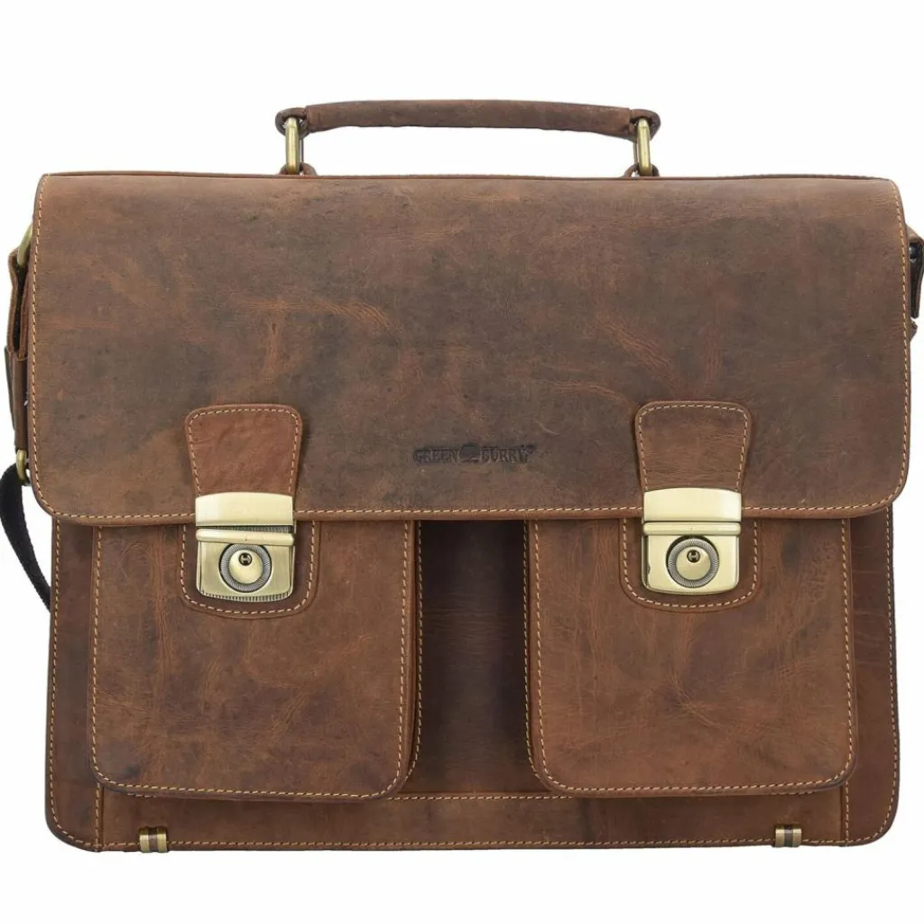 Best Greenburry Vintage Aktentasche Leder 40 cm brown