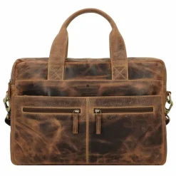 Sale Greenburry Vintage Aktentasche Leder 38 cm Laptopfach brown