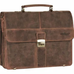 Online Greenburry Vintage Aktentasche Leder 38 cm mit 2 Hauptfächern brown