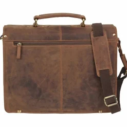 Online Greenburry Vintage Aktentasche Leder 38 cm mit 2 Hauptfächern brown