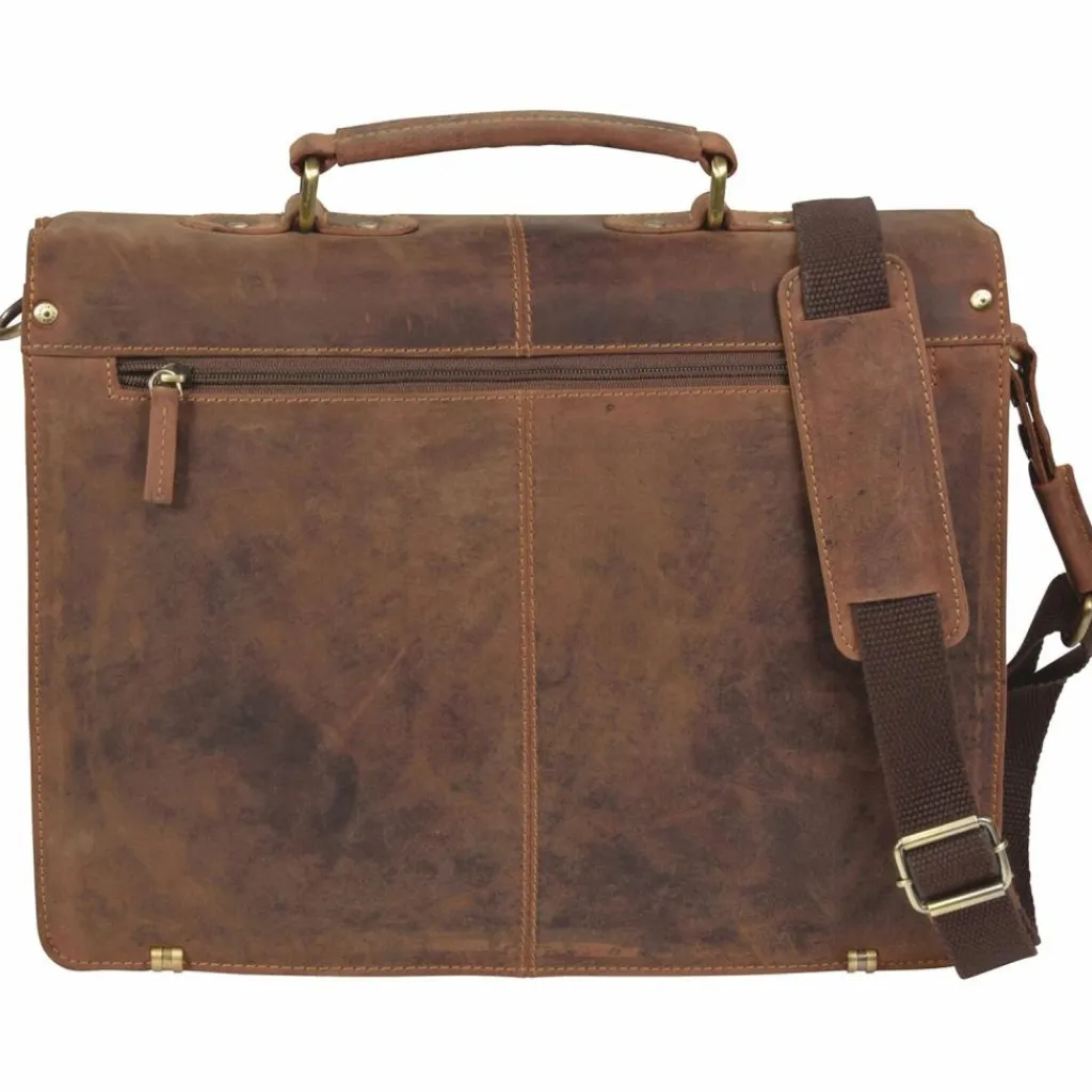 Online Greenburry Vintage Aktentasche Leder 38 cm mit 2 Hauptfächern brown