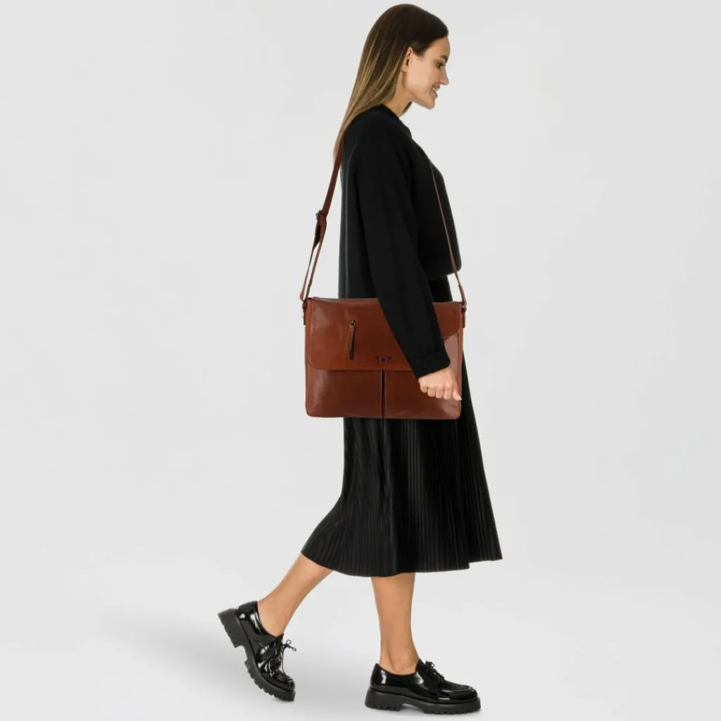 Greenburry Vintage Aktentaschen Messenger Leder 40 cm Laptopfach