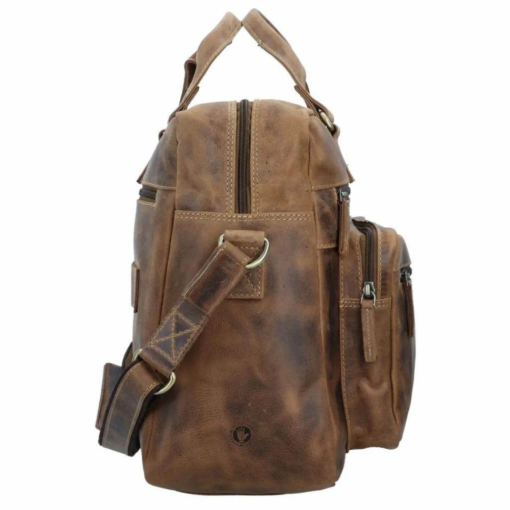 Outlet Greenburry Vintage Aktentasche Leder 43 cm Laptopfach brown