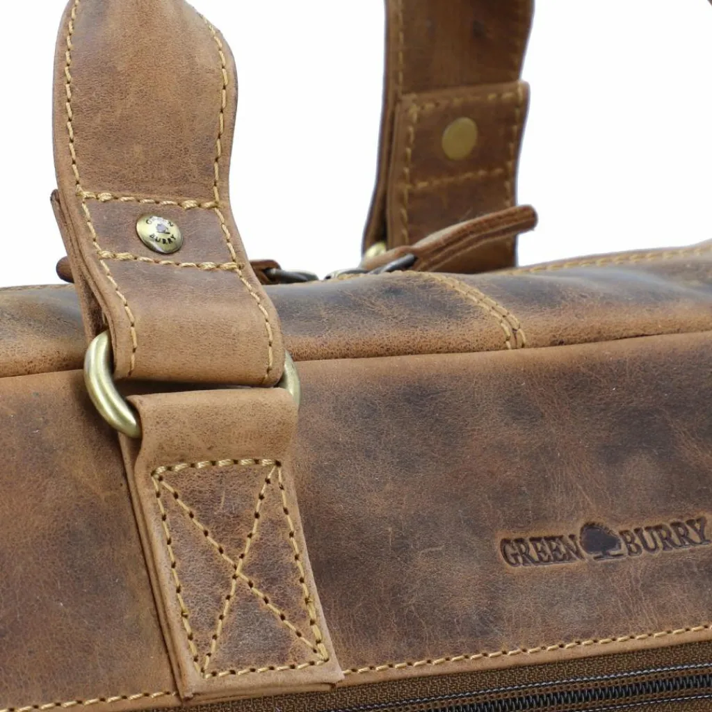 Outlet Greenburry Vintage Aktentasche Leder 43 cm Laptopfach brown