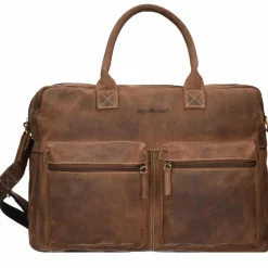 Clearance Greenburry Vintage Aktentasche Leder 40 cm Laptopfach braun