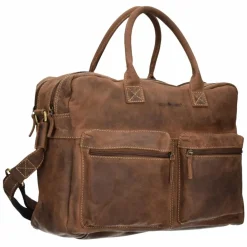 Clearance Greenburry Vintage Aktentasche Leder 40 cm Laptopfach braun