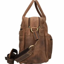 Clearance Greenburry Vintage Aktentasche Leder 40 cm Laptopfach braun