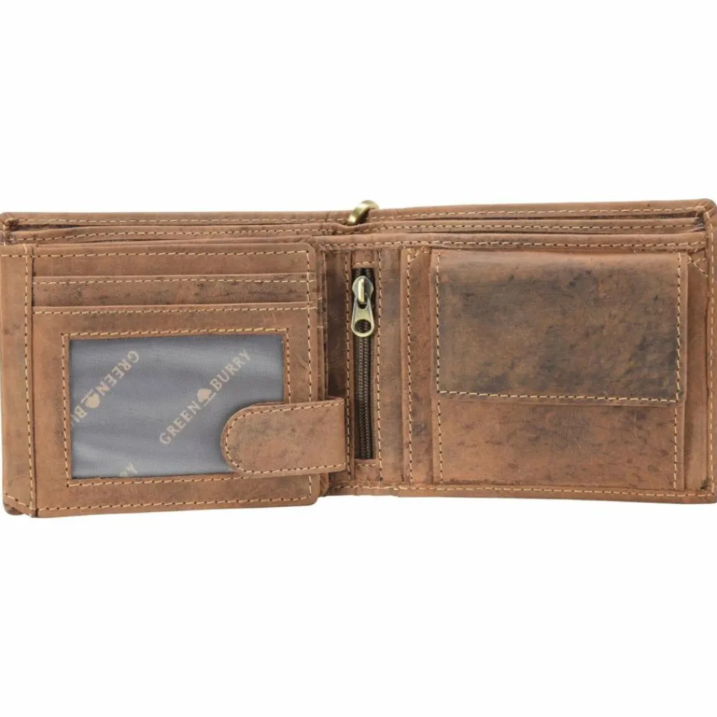 Greenburry Herrengeldbörsen Querformat<Vintage Bike Geldbörse Leder 12 cm braun