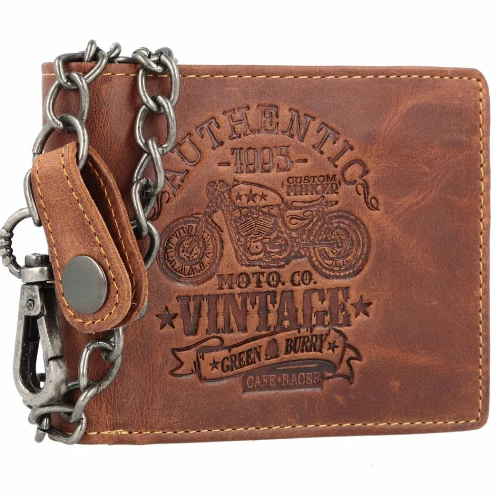 Herren Greenburry Vintage Cafe-Racer Geldbörse RFID Leder 12 cm