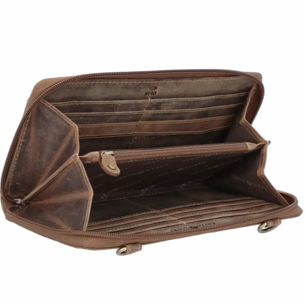 Greenburry Abendtaschen & Clutches<Vintage Clutch Geldbörse RFID Schutz Leder 21 cm brown