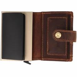 Greenburry Herrengeldbörsen Querformat<Vintage Geldbörse RFID Schutz Leder 7.5 cm brown