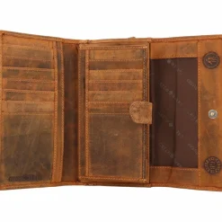 Greenburry Damengeldbörsen Querformat<Vintage Geldbörse Leder 18 cm brown