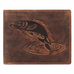 Herren Greenburry Vintage Geldbörse mit Fisch-Prägung Leder 12 cm
