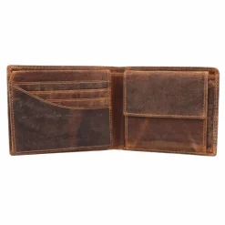 Herren Greenburry Vintage Geldbörse mit Fisch-Prägung Leder 12 cm