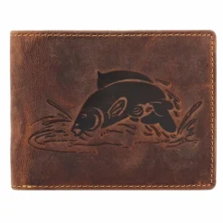 Herren Greenburry Vintage Geldbörse mit Fisch-Prägung Leder 12 cm