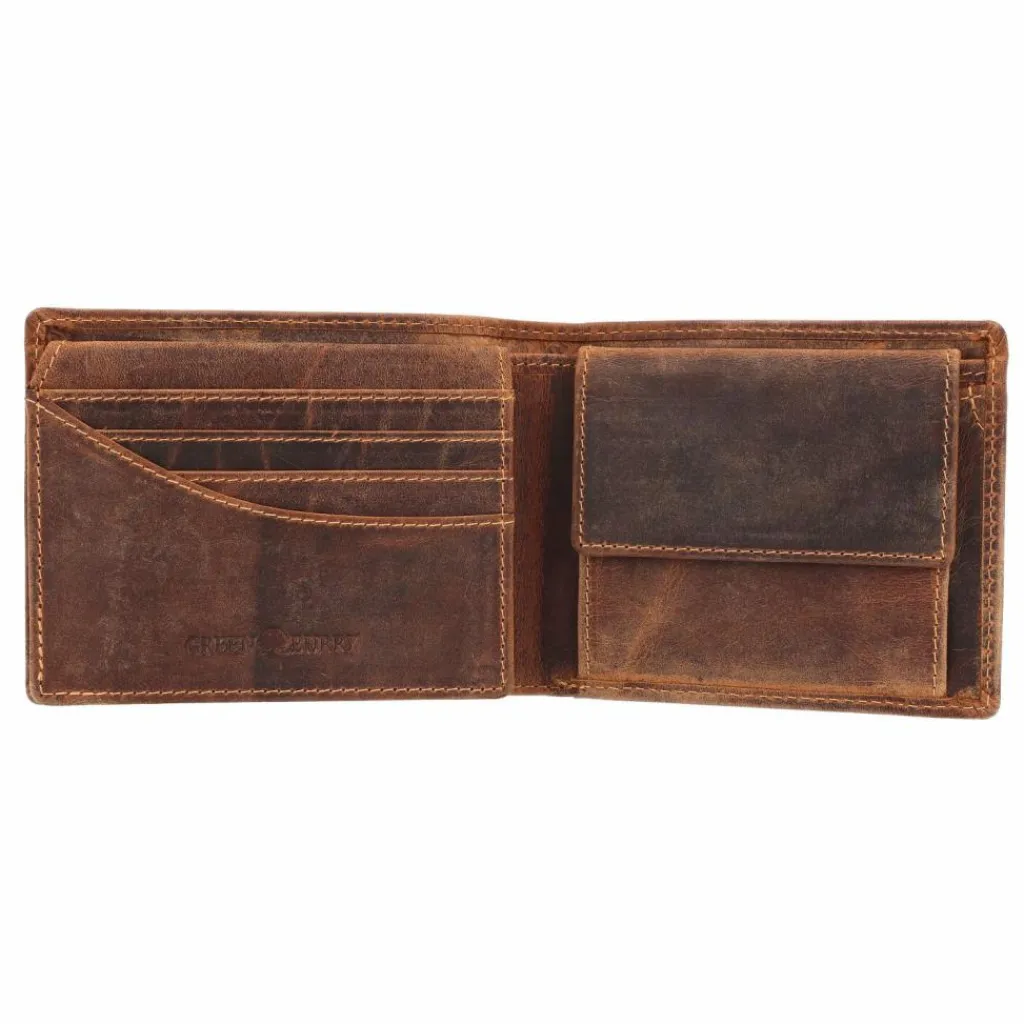 Herren Greenburry Vintage Geldbörse mit Fisch-Prägung Leder 12 cm