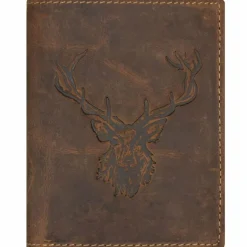 Clearance Greenburry Vintage Geldbörse Hirsch Leder 9,5 cm braun