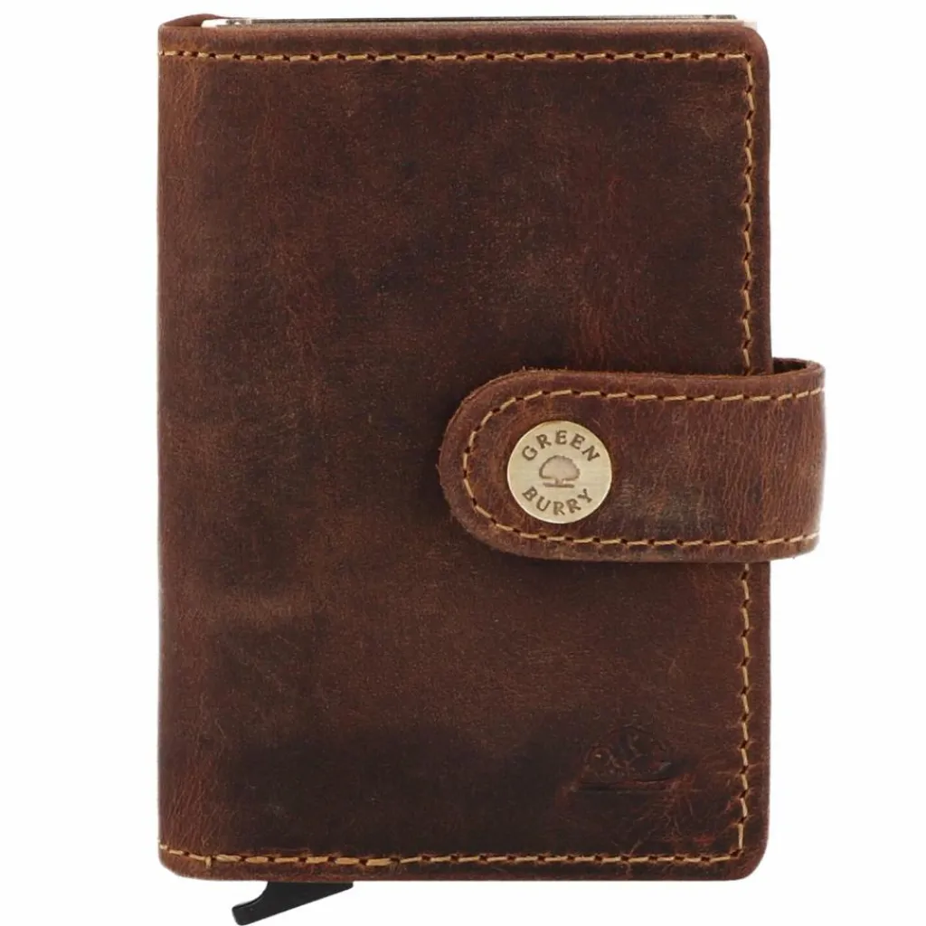 Greenburry Herrengeldbörsen Querformat<Vintage Geldbörse RFID Schutz Leder 7.5 cm brown