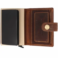 Greenburry Herrengeldbörsen Querformat<Vintage Geldbörse RFID Schutz Leder 7.5 cm brown