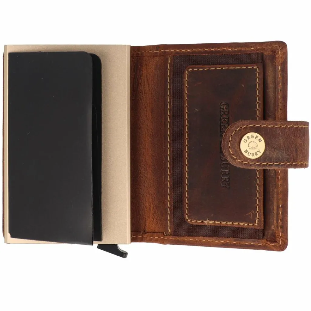 Greenburry Herrengeldbörsen Querformat<Vintage Geldbörse RFID Schutz Leder 7.5 cm brown